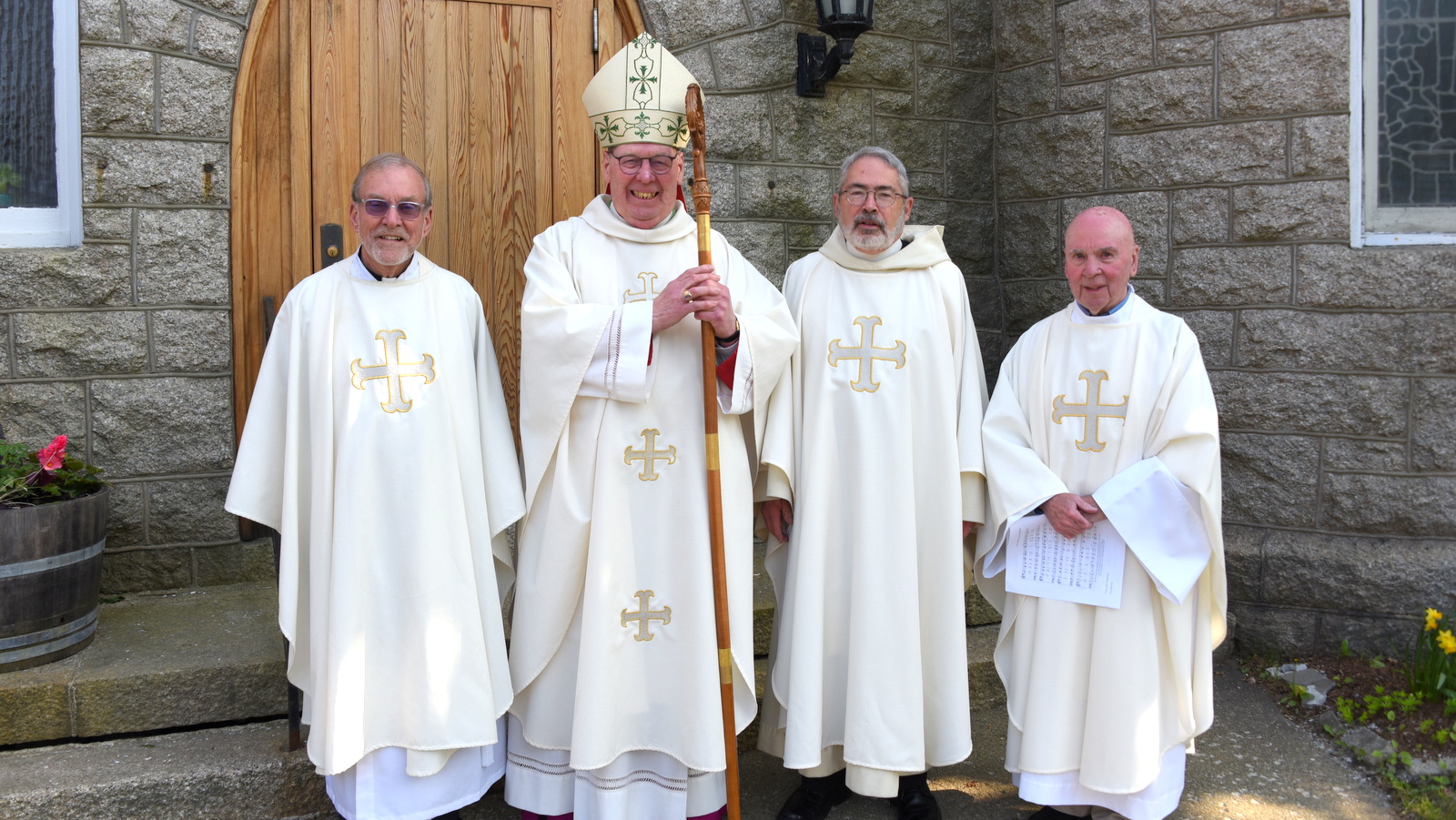 Father Frank Morin, Bishop Robert Deeley, Father Paul Sullivan and Father J. Joseph Ford