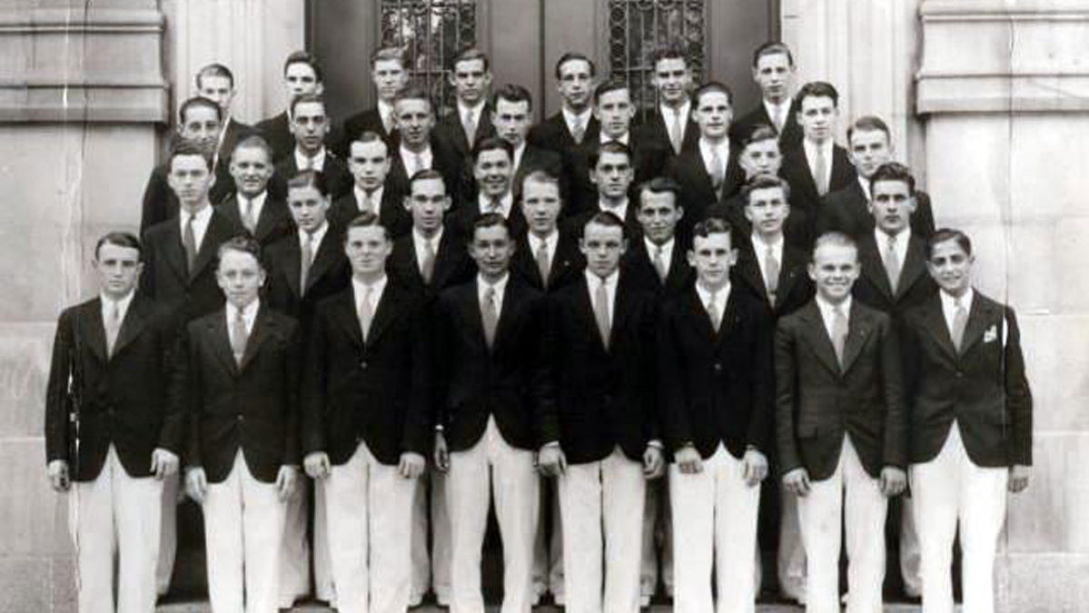 Black and white school photo