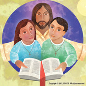 Catechists prayer image of Jesus with children