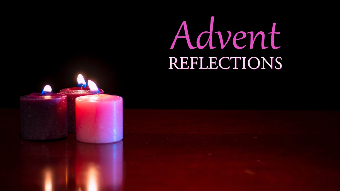 Advent candles with the words Advent Reflections