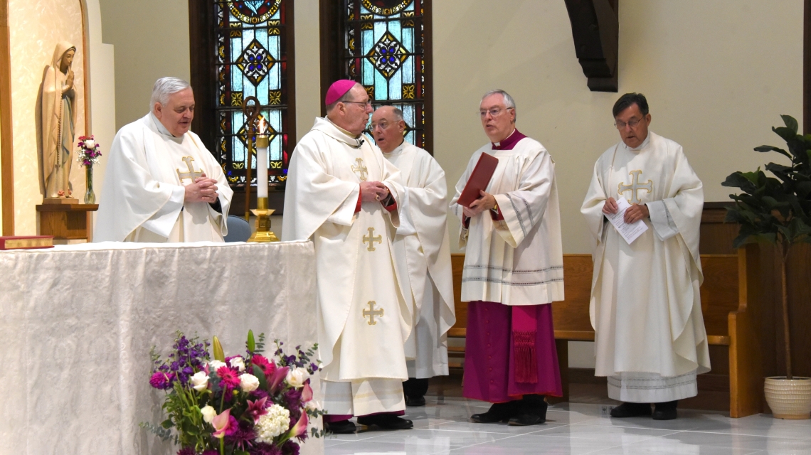 Bishop Robert Deeley celebrates the anniversary Mass.