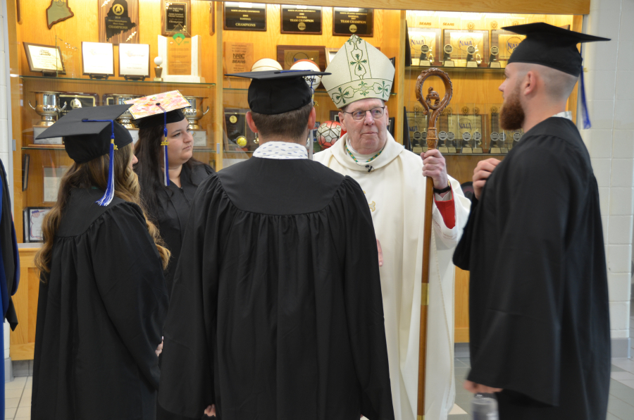 Bishop Deeley celebrates the Baccalaureate Mass, part of Saint Joseph College of Maine's Commencement Weekend. 