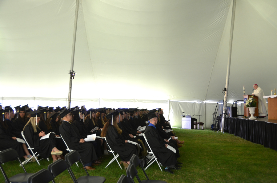 Bishop Deeley celebrates the Baccalaureate Mass, part of Saint Joseph College of Maine's Commencement Weekend. 