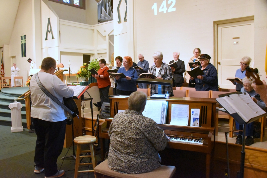 Choir at Holy Cross Church in Lewiston.