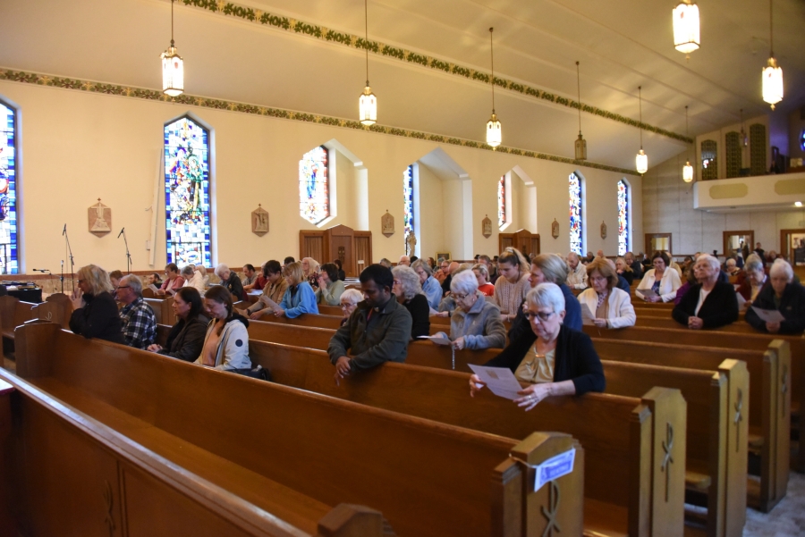 Prayer service at Holy Family Church in Lewiston