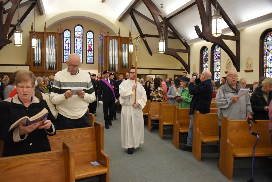 Opening procession at Sacred Heart Church anniversary Mass.