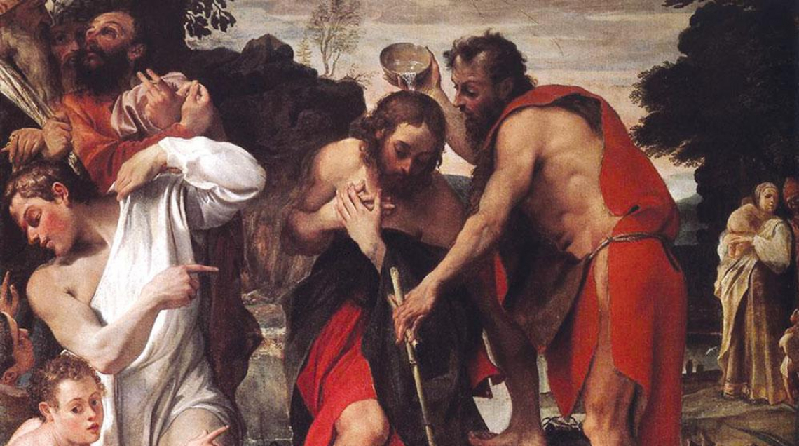 Painting of baptism of Jesus by John the Baptist
