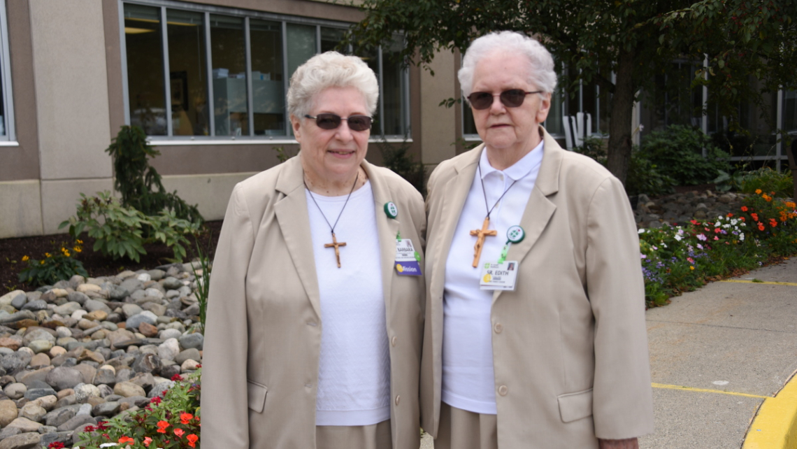 Felician Sisters outside St. Joseph Hospital in Bangor