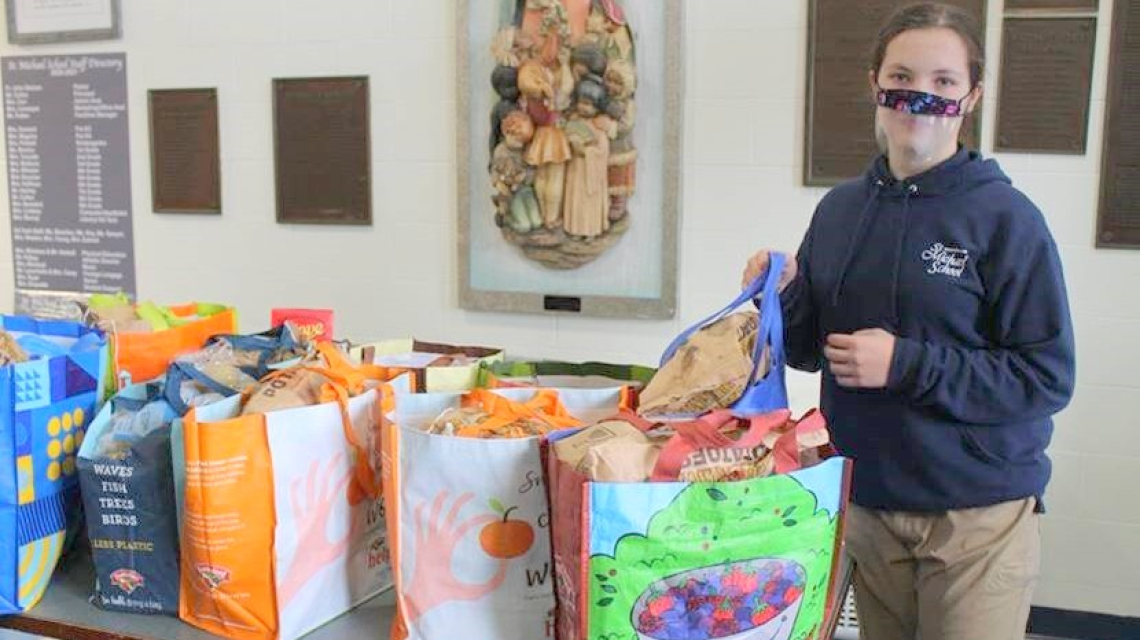 Thanksgiving Baskets at St. Michael School in Augusta