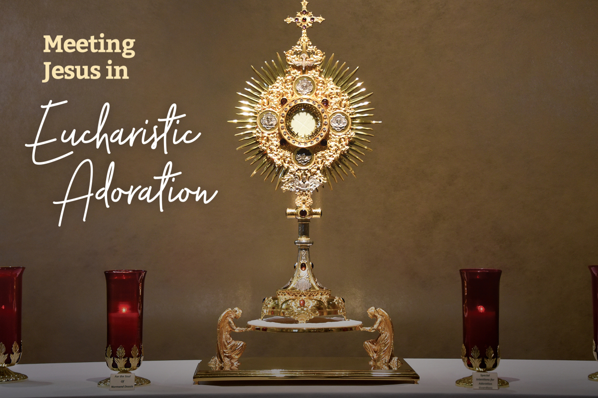 A monstrance holding the Blessed Sacrament