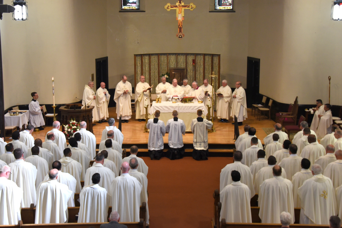 Priests gathered at Mass
