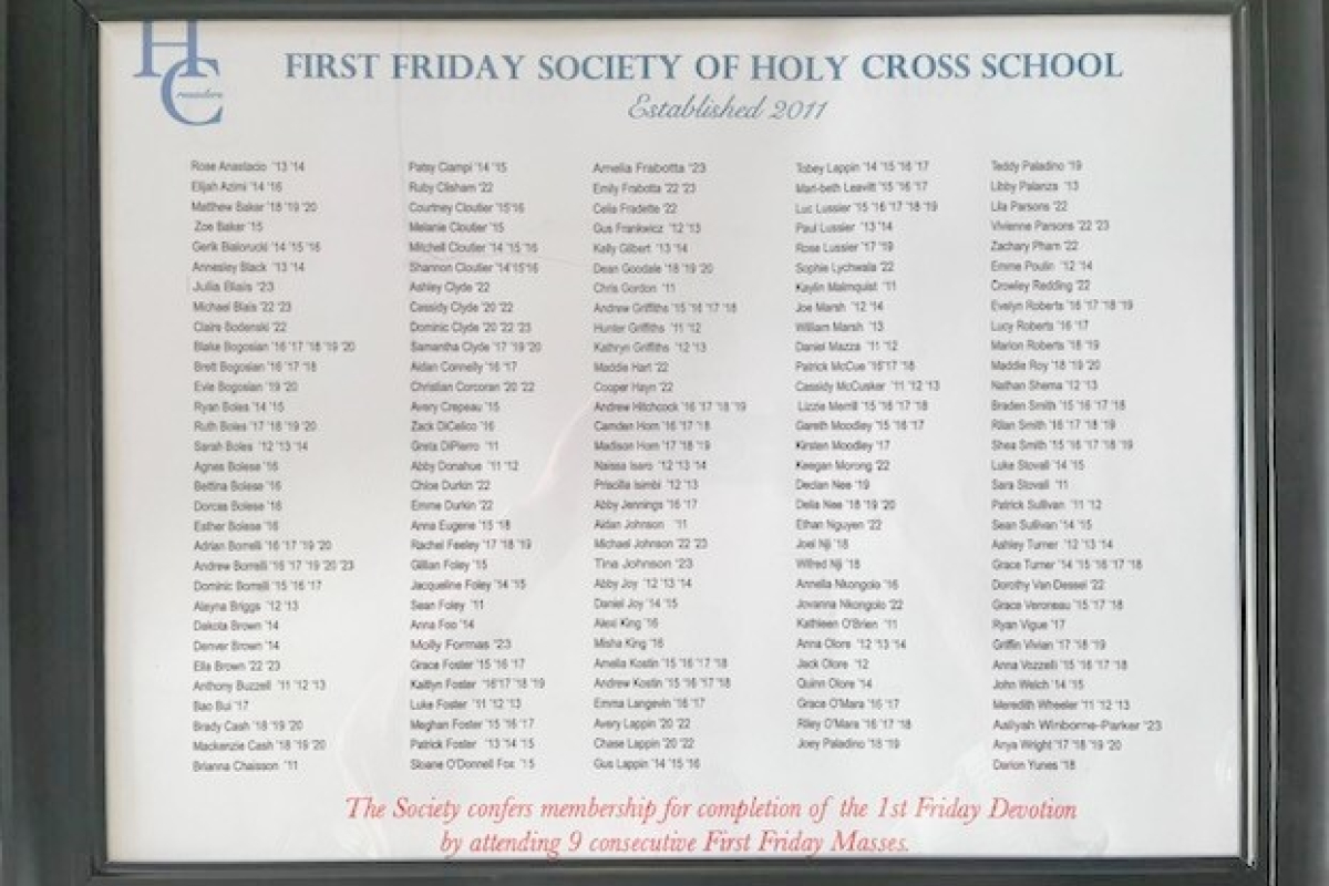 First Friday Society of Holy Cross