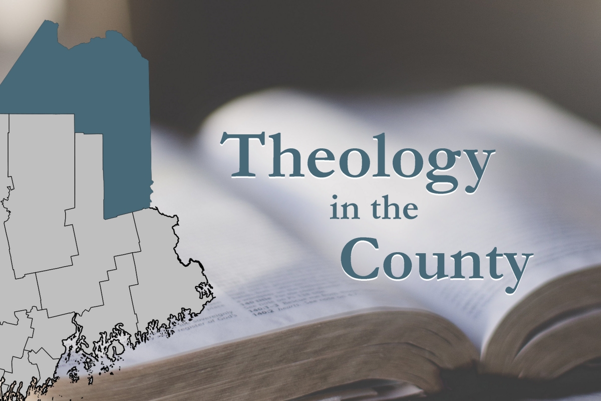 Open BIble with the words Theology in the County
